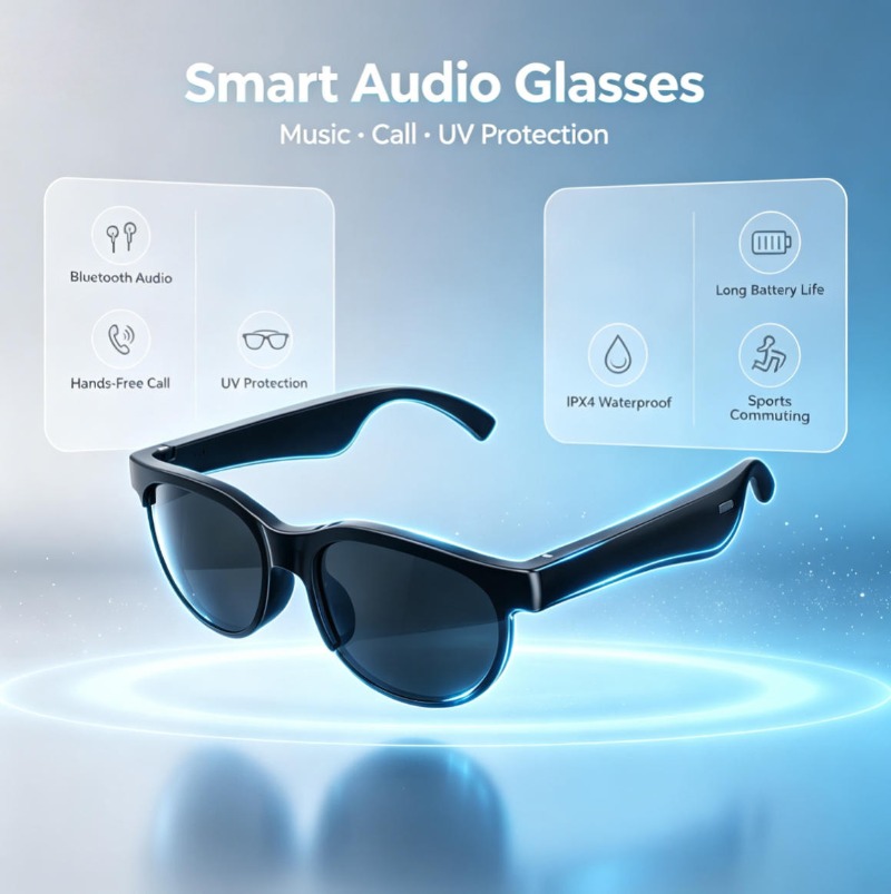 Smart Glasses Lens - Akıllı Ses Gözlüğü Bluetooth Eller Serbest