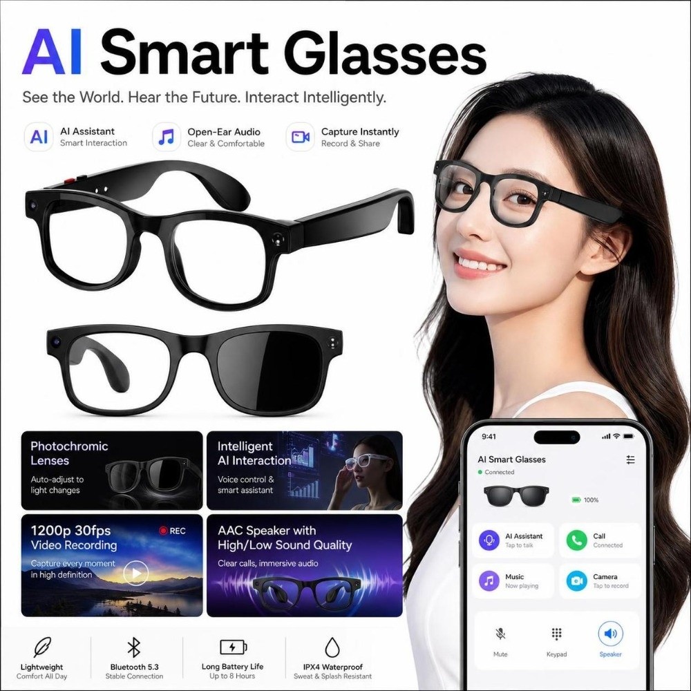 2'si 1 Arada Yapay Zeka Akıllı - Smart Glasses Lens incelemesi ve fiyatı
