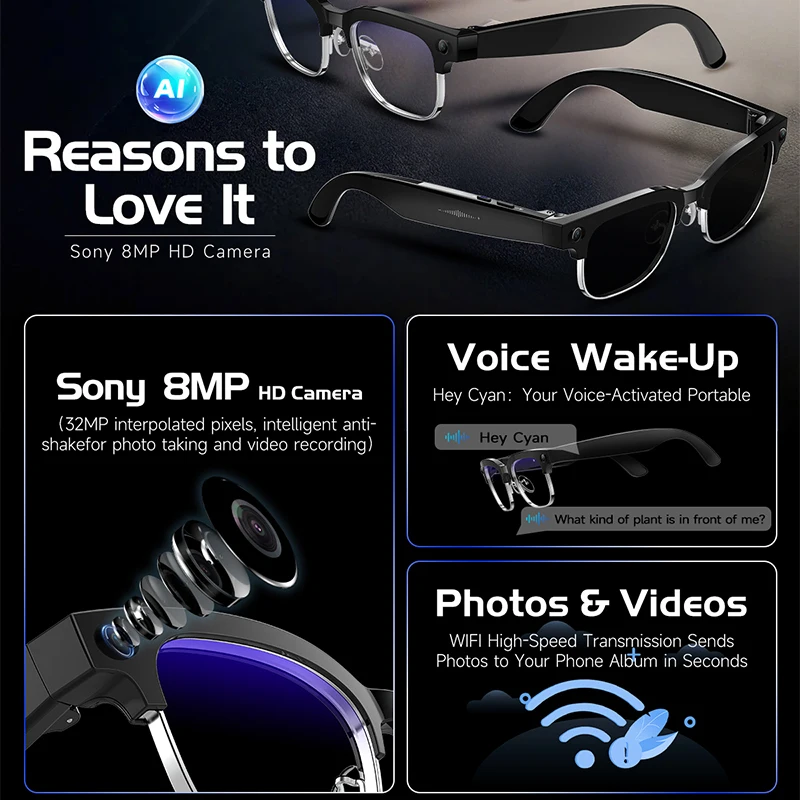 W630 HeyCyan AI Sesle Uyandırm - Smart Glasses Lens incelemesi ve fiyatı